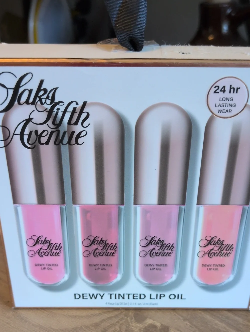 SAKS FIFTH AVENUE Dewy Tinted Lip Oil 24hr Wear Qty 4